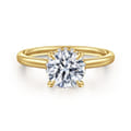 Rainah - 14K Yellow Gold Round Diamond Engagement Ring