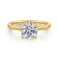 Rainah - 18K Yellow Gold Round Diamond Engagement Ring
