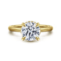 Rainah - 14K Yellow Gold Round Diamond Engagement Ring