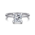 Ady - 14K White Gold Princess Hidden Halo Diamond Engagement Ring