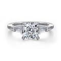 Acacia - 14K White Gold Cushion Cut Three Stone Diamond Engagement Ring