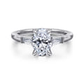 Acacia - 14K White Gold Oval Three Stone Diamond Engagement Ring