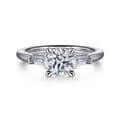 Acacia - 14K White Gold Round Three Stone Diamond Engagement Ring