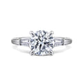 Acacia - 14K White Gold Round Three Stone Diamond Engagement Ring
