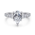 Abina - 14K White Gold Pear Shape Three Stone Diamond Engagement Ring