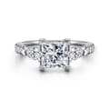 Abina - 14K White Gold Princess Cut Three Stone Diamond Engagement Ring