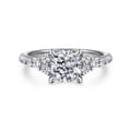 Avah - 14K White Gold Cushion Cut Diamond Cluster Engagement Ring