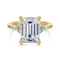 Avah - 14K Yellow Gold Emerald Cut Diamond Cluster Engagement Ring