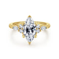 Avah - 14K Yellow Gold Marquise Diamond Cluster Engagement Ring