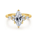 Avah - 18K Yellow Gold Marquise Diamond Cluster Engagement Ring