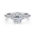 Avah - 14K White Gold Oval Diamond Cluster Engagement Ring