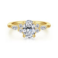 Avah - 14K Yellow Gold Oval Diamond Cluster Engagement Ring
