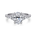 Avah - 14K White Gold Oval Diamond Cluster Engagement Ring