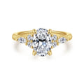 Avah - 14K Yellow Gold Oval Diamond Cluster Engagement Ring