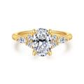 Avah - 18K Yellow Gold Oval Diamond Cluster Engagement Ring