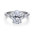 Avah - 14K White Gold Oval Diamond Cluster Engagement Ring