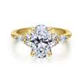 Avah - 14K Yellow Gold Oval Diamond Cluster Engagement Ring
