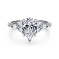 Avah - 14K White Gold Pear Shape Diamond Cluster Engagement Ring