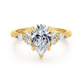 Avah - 18K Yellow Gold Pear Shape Diamond Cluster Engagement Ring