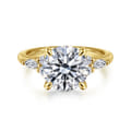 Avah - 14K Yellow Gold Round Diamond Cluster Engagement Ring