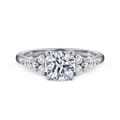 Avah - 14K White Gold Round Diamond Cluster Engagement Ring