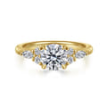 Avah - 14K Yellow Gold Round Diamond Cluster Engagement Ring