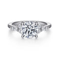 Avah - 14K White Gold Round Diamond Cluster Engagement Ring