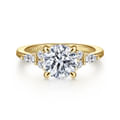 Avah - 14K Yellow Gold Round Diamond Cluster Engagement Ring