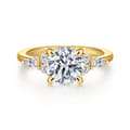 Avah - 18K Yellow Gold Round Diamond Cluster Engagement Ring