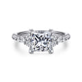 Avah - 14K White Gold Princess Cut Diamond Cluster Engagement Ring