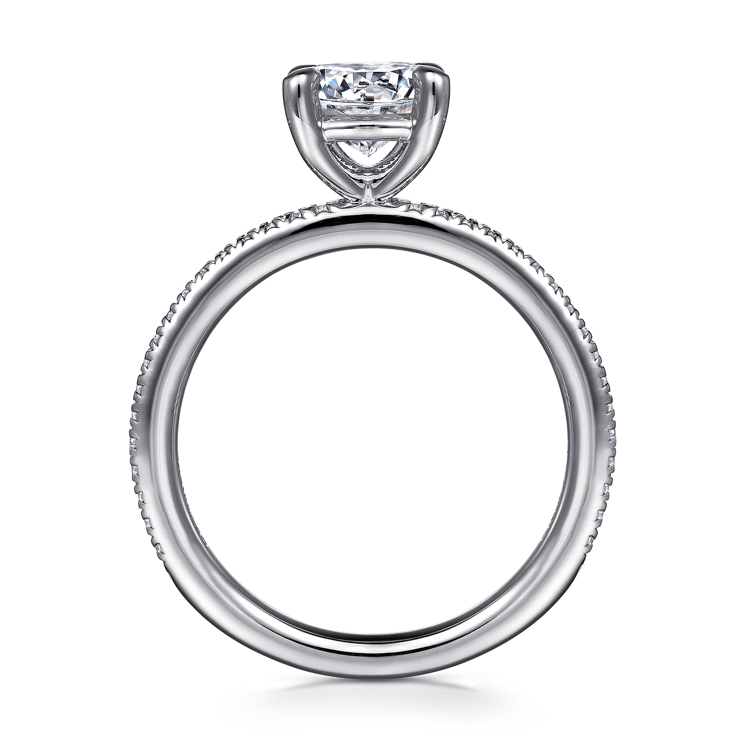 Round Diamond Engagement Ring in Platinum, photograph 2
