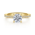 Amena - 14K Yellow Gold Round Diamond Engagement Ring