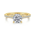 Abbie - 14K Yellow Gold Cushion Cut Diamond Engagement Ring