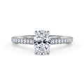 Abbie - 14K White Gold Oval Cut Diamond Engagement Ring