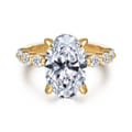Silvey - 14K Yellow Gold Oval Single Prong Diamond Engagement Ring