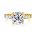 Silvey - 14K Yellow Gold Round Single Prong Diamond Engagement Ring