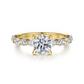 Silvey - 14K Yellow Gold Round Single Prong Diamond Engagement Ring