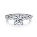 Silvey - 14K White Gold Round Single Prong Diamond Engagement Ring