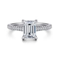 Aline - 14K White Gold Emerald Cut Diamond Engagement Ring