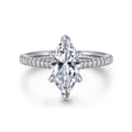 Aline - 14K White Gold Marquise Shape Diamond Engagement Ring