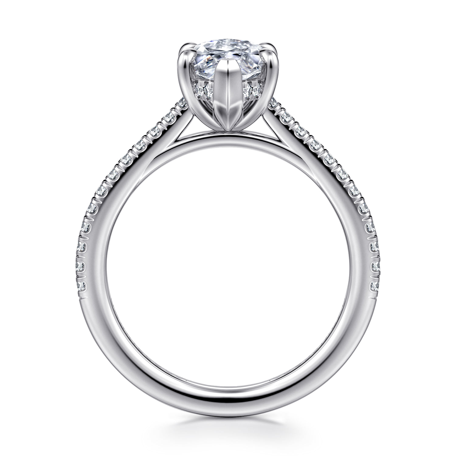 Marquise Diamond Engagement Ring in 14K White Gold, photograph 2