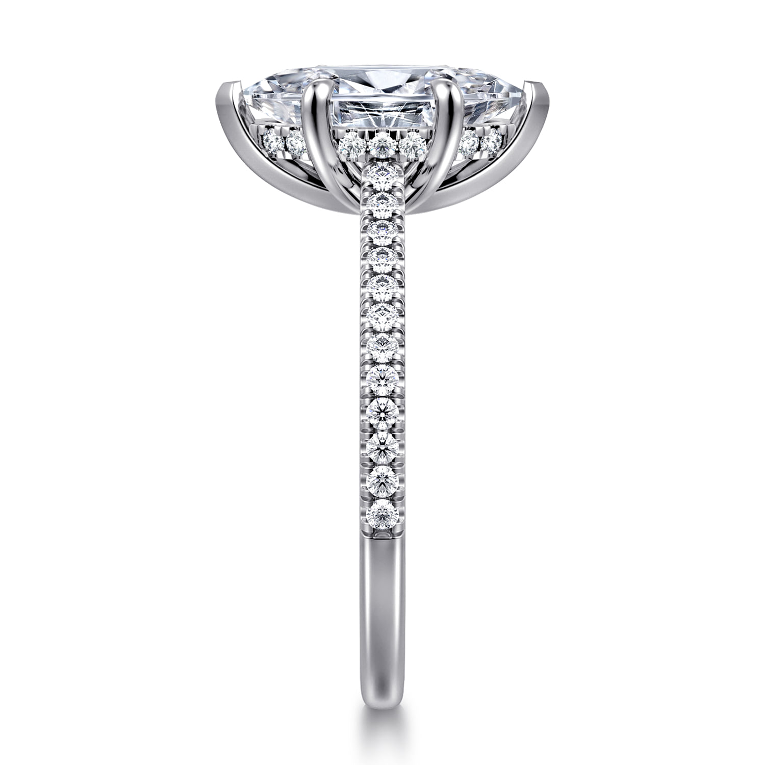 Marquise Diamond Engagement Ring in 14K White Gold, photograph 4