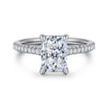 Aline - 14K White Gold Radiant Cut Diamond Engagement Ring