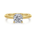 Bambi - 14K Yellow Gold Cushion Cut Diamond Engagement Ring