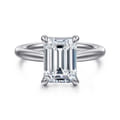 Bambi - 14K White Gold Emerald Cut Diamond Engagement Ring