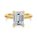 Bambi - 14K Yellow Gold Emerald Cut Solitaire Diamond Engagement Ring