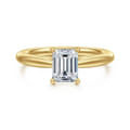 Bambi - 14K Yellow Gold Emerald Cut Diamond Engagement Ring