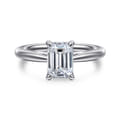 Bambi - 14K White Gold Emerald Cut Diamond Engagement Ring