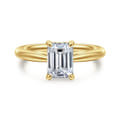 Bambi - 14K Yellow Gold Emerald Cut Diamond Engagement Ring