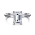 Bambi - 14K White Gold Emerald Cut Diamond Engagement Ring